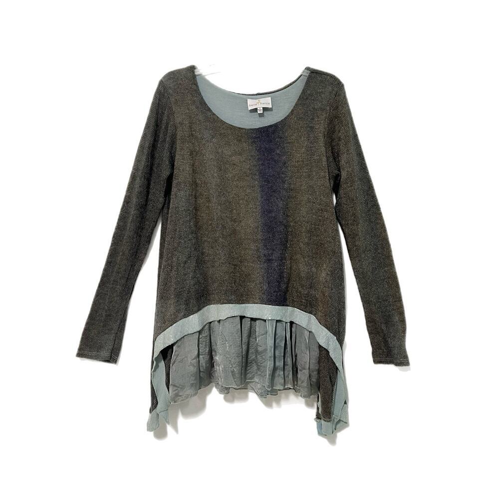 Belle France Tunic Top Large 100% Silk Layer And Mohair Fairy Lagenlook Italy